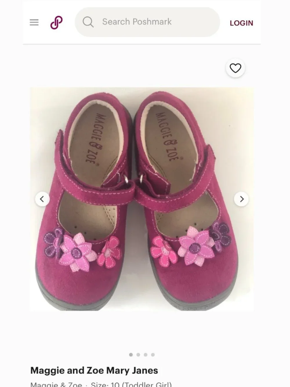 Toddler Girls 9 Magenta Suede Floral Mary Janes